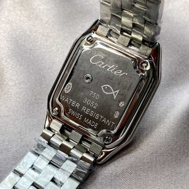 top-tier watch Cartier women's white dial gold steel bracelet cheetah series watch back cover picture