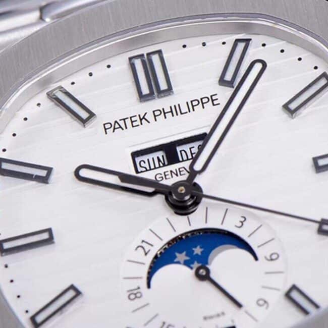 top-tier watch Patek Philippe men's white dialsteel bracelet5726 series watch detail shots