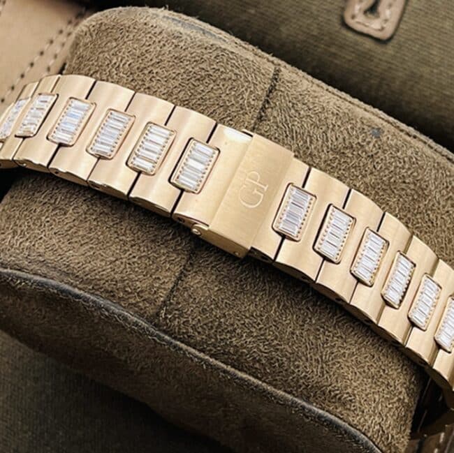 top-tier watch Girard-Perregaux men's white dial gold belt laurel series tourbillon watch clasp picture