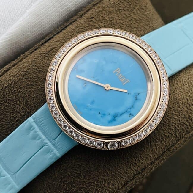top-tier watch Piaget blue dial blue belt time series watch front view