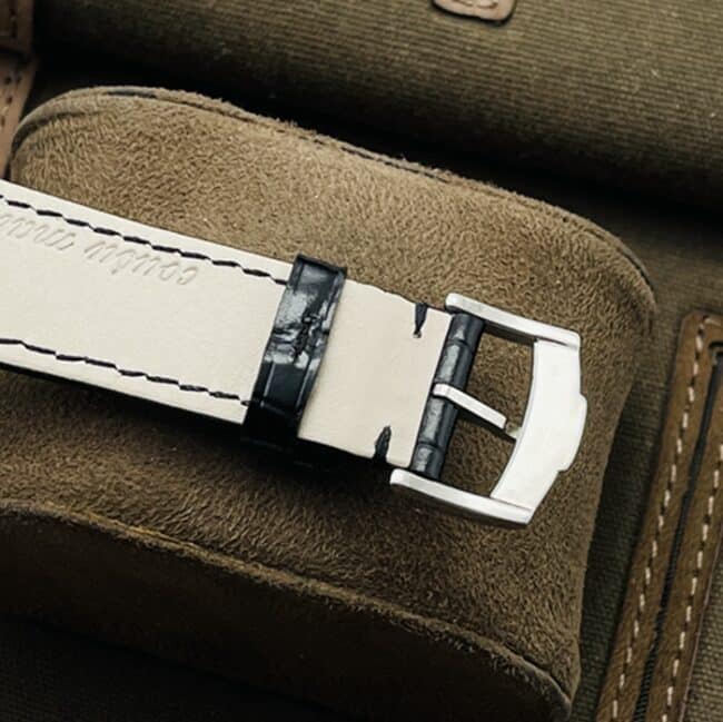 Top collectible watches Piaget Men's White Plate Black Strap Dragon and Phoenix Series Belt Watch Buckle Figure
