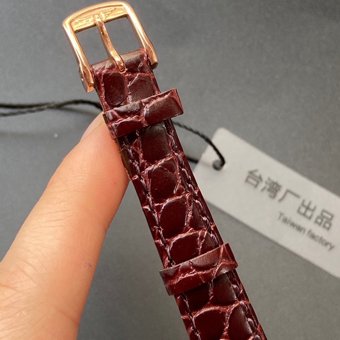 top-tier watch Longines couple watch white dial brown belt Jialan series leather strapquartz watch clasp picture