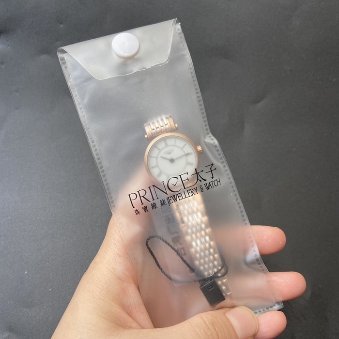 top-tier watch Longines couple watch white dial gold belt Jialan series quartz watch front view