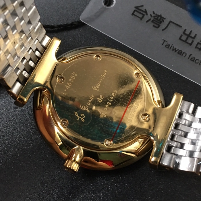 Top-tier watch Longines couple white dial gold belt Jialan series steel braceletquartz watch back cover picture
