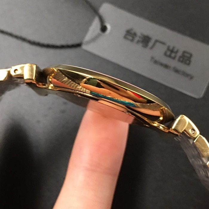 top-tier watch Longines couple white dial gold belt Jialan series steel braceletquartz watch side view