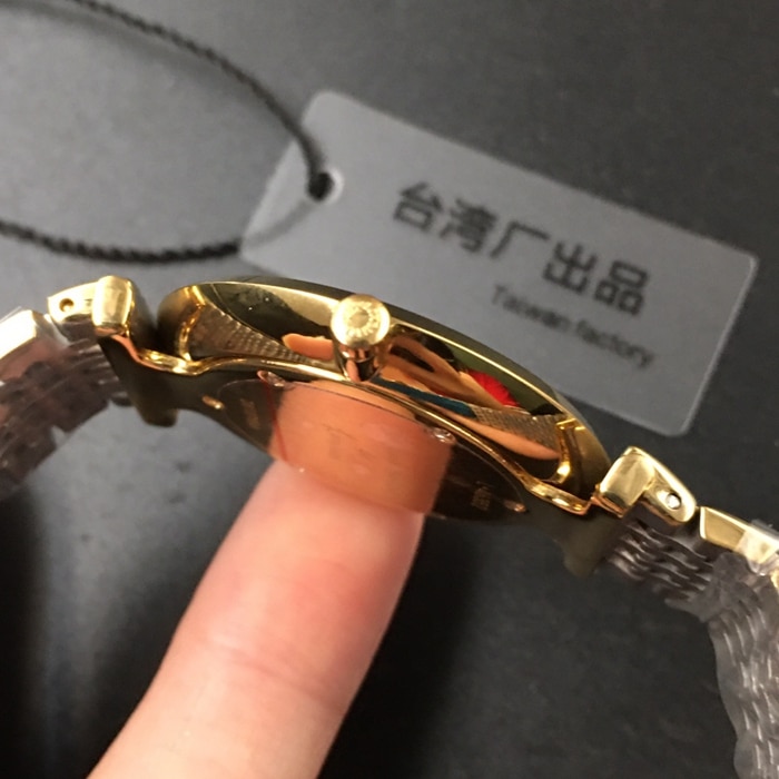 top-tier watch Longines couple white dial gold belt Jialan series steel braceletquartz watch side view
