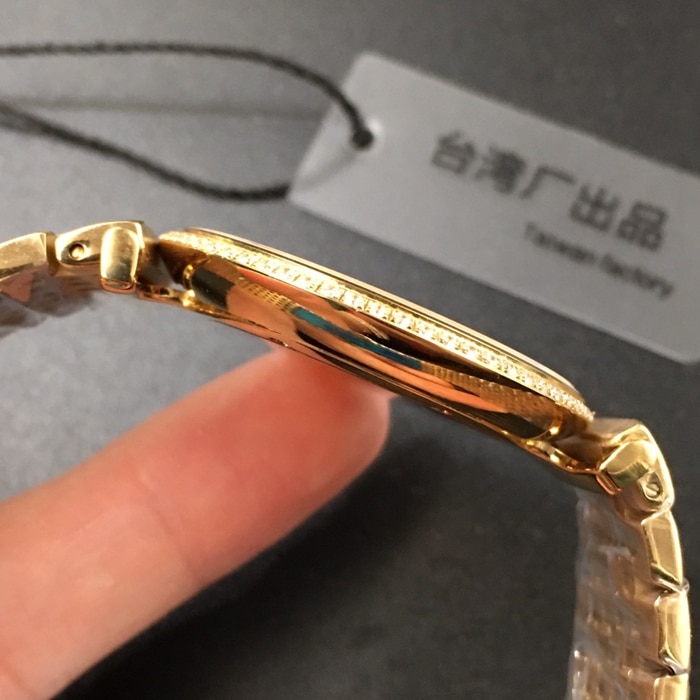 top-tier watch Longines couple watch gold plate gold belt Jialan series quartzsteel bracelet watch side view
