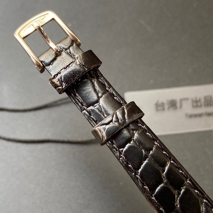 top-tier watch Longines couple watch white dial black belt ultra-thin Jialan series leather strap watch clasp picture