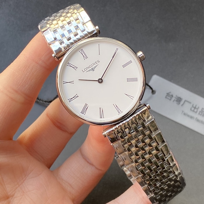 top-tier watch Longines couple watch white dialsteel bracelet Jialan series watch front view