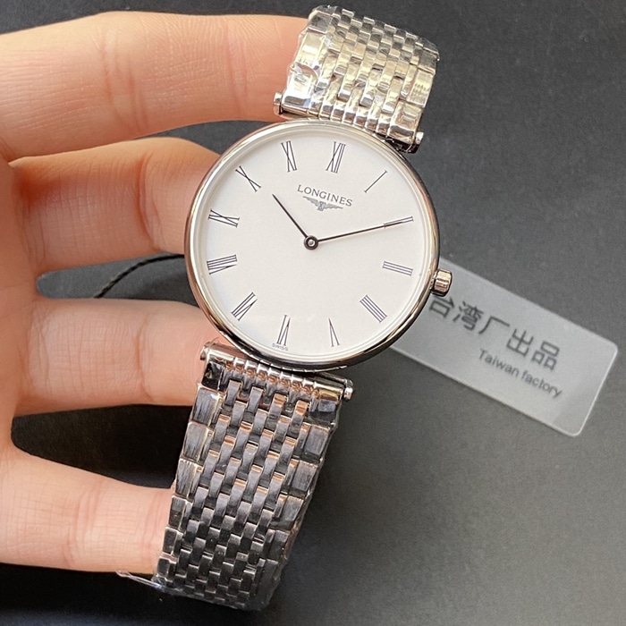 top-tier watch Longines couple watch white dialsteel bracelet Jialan series watch front view