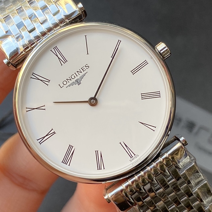 top-tier watch Longines couple watch white dialsteel bracelet Jialan series watch front view