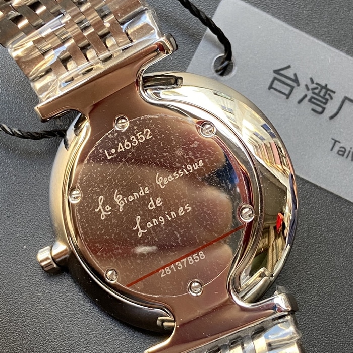 Top-tier watch Longines couple watch white dialsteel bracelet Jialan series watch back cover picture