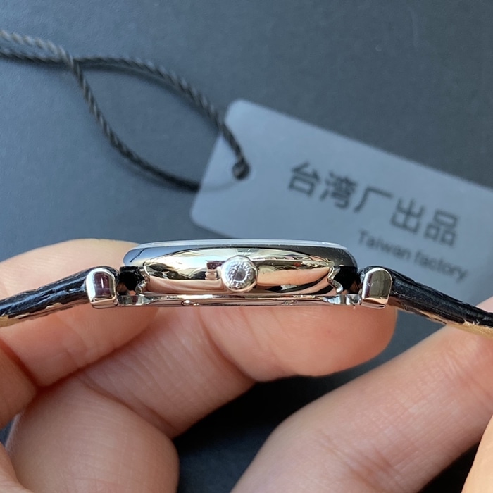 top-tier watch Longines couple watch blue dial black belt Jialan series leather strapquartz watch side view
