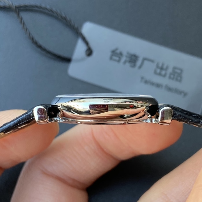 top-tier watch Longines couple watch blue dial black belt Jialan series leather strapquartz watch side view