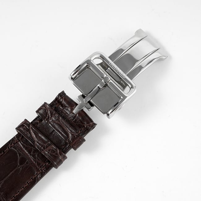 top-tier watch Hermès men's gray plate brown belt automatic movementleather strap watch clasp picture