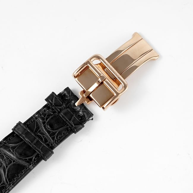 top-tier watch Hermès men's gray plate black belt automatic movementleather strap watch clasp picture