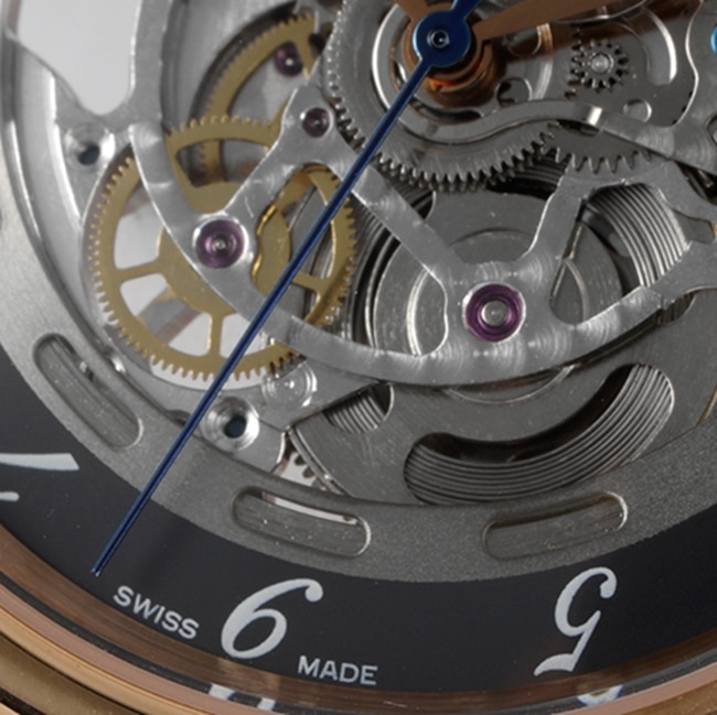 top-tier watch Hermès men's gray plate black belt automatic movementleather strap watch detail shots
