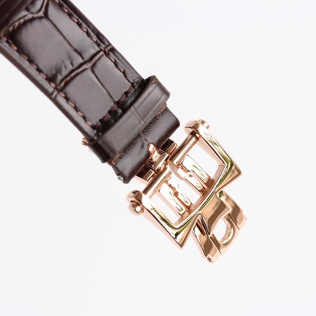 Top-tier watch Vacheron Constantin men's white dial brown belt heritage series watch clasp picture
