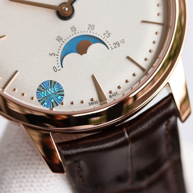 top-tier watch Vacheron Constantin men's white dial brown belt heritage series watch detail shots