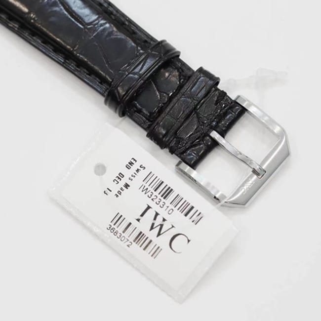 top-tier watch IWC men's blue dial black belt automatic movementleather strap watch clasp picture