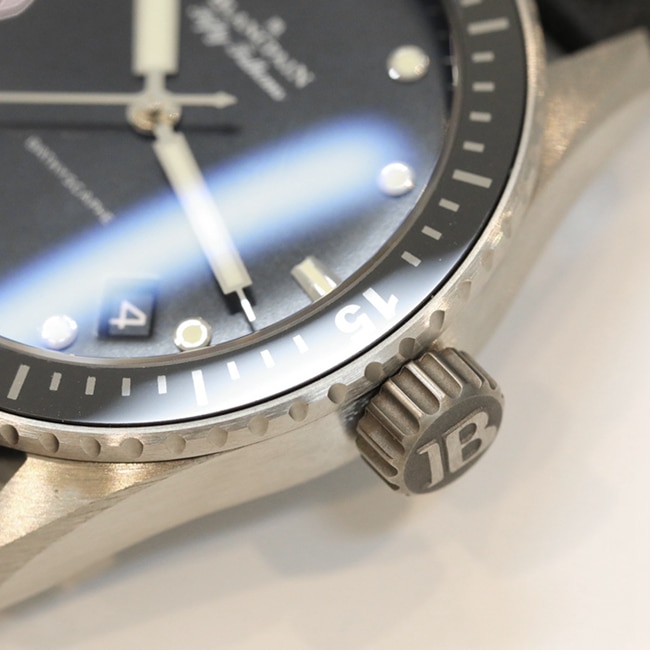 GF Factorytop-tier watch Blancpain fifty fathom series men's black dial black belt automatic movement watch detail shots
