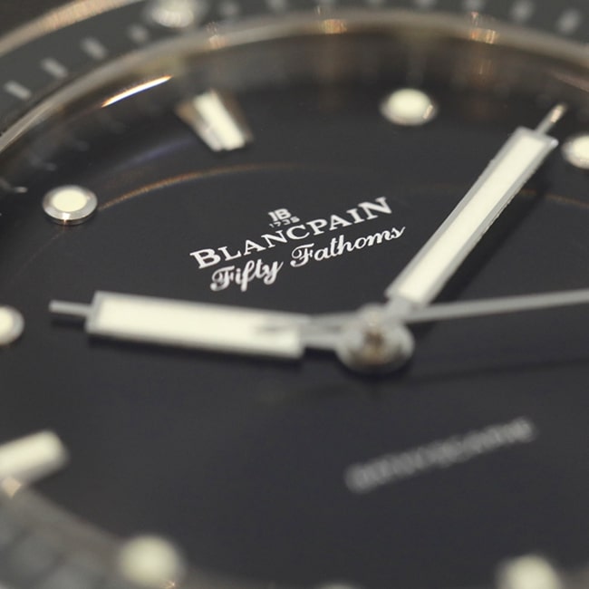 GF Factorytop-tier watch Blancpain fifty fathom series men's black dial black belt automatic movement watch detail shots