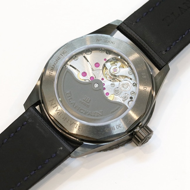 top-tier watch Blancpain men's blue dial nylon strap fifty fathom series watch movement picture