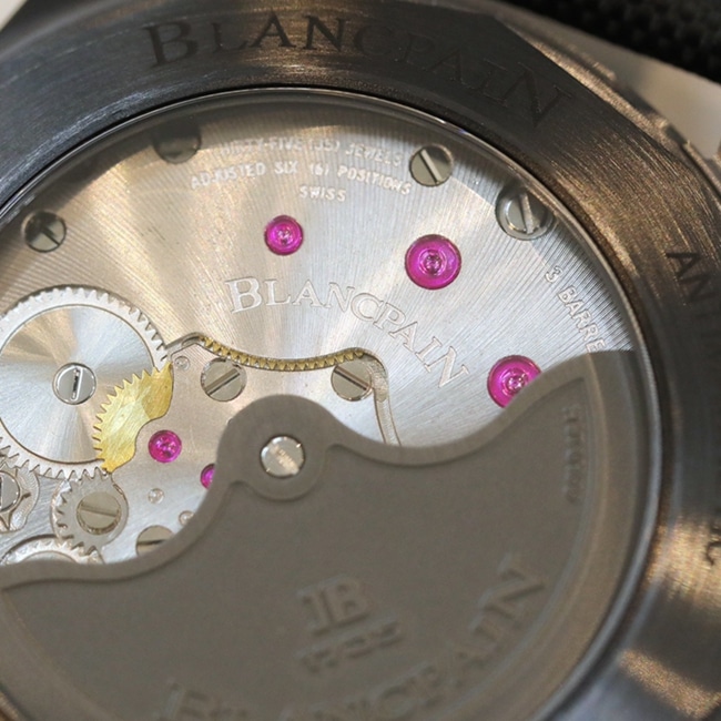 top-tier watch Blancpain men's blue dial nylon belt fifty fathoms automatic movement watch detail shots