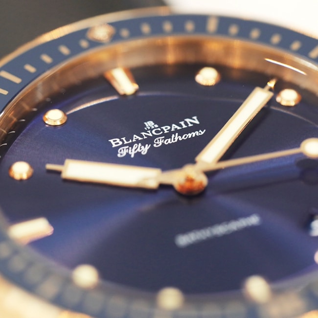 top-tier watch Blancpain men's blue dial nylon belt fifty fathom series detail shots