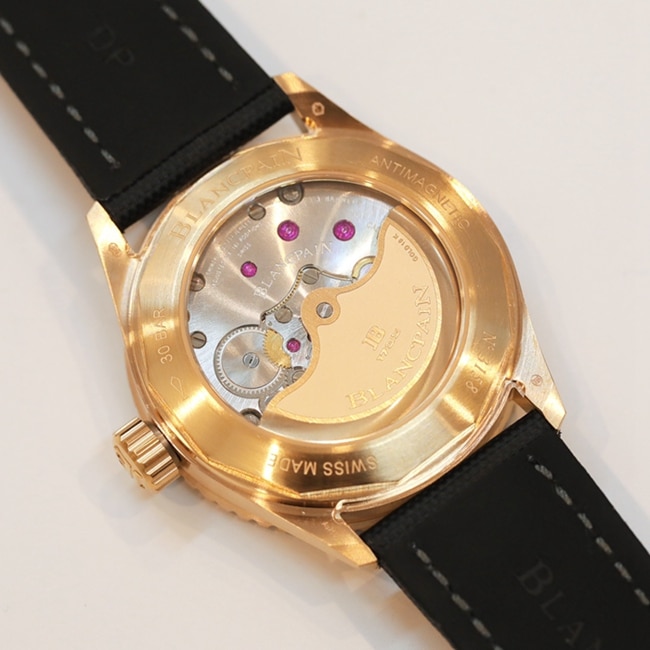 GF Factorytop-tier watch Blancpain men's black dial black belt nylon belt fifty fathom series watch movement picture