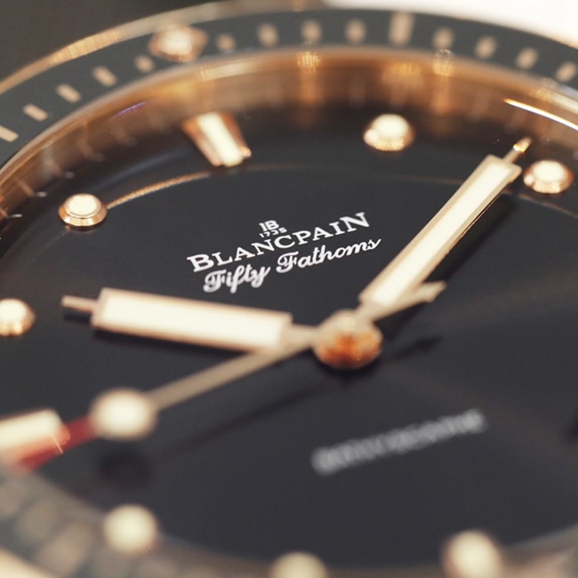 GF Factorytop-tier watch Blancpain men's black dial black belt nylon belt fifty fathom series watch detail shots