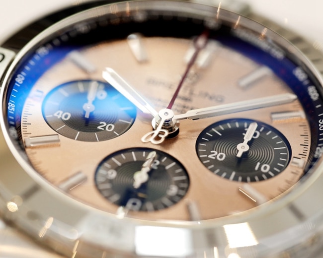 GF Factorytop-tier watch Breitling men's gold plate steel bracelet watch detail shots