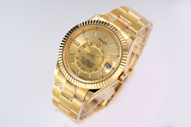 Top-tier watch Rolex men's gold plate steel bracelet Navigator series automatic movement watch front view
