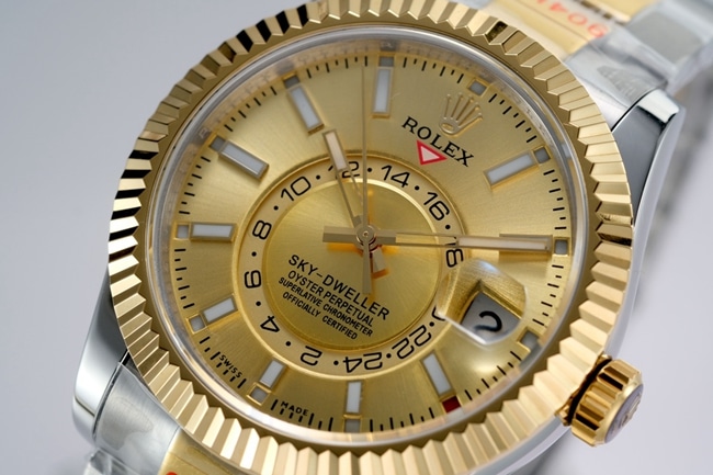 Top-quality Rolex men's gold dial with gold strap Sky-Dweller series automatic mechanical watch