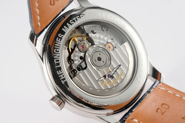 top-tier replicaLongines men's white dial brown belt new famous series leather strap mechanical watch movement picture