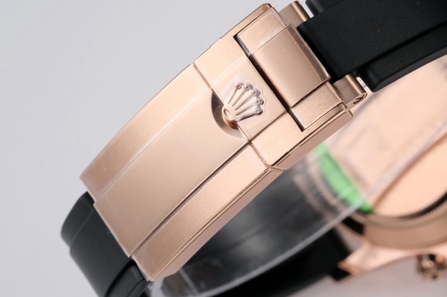 top-tier replicaRolex men's gold disc rubber strap new rainbow di automatic movement watch clasp picture