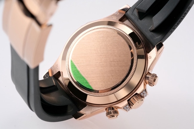 top-tier replicaRolex men's gold disc rubber strap new rainbow di automatic movement watch back cover picture