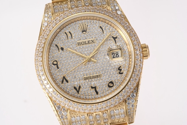 TW factory top-tier replicaRolex men's white dial gold band Datejust series 18k automatic movement watch front view