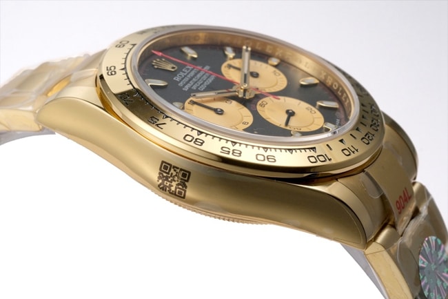top-tier replicaRolex men's black dialsteel bracelet cosmometer Daytona fully automatic movement watch side view