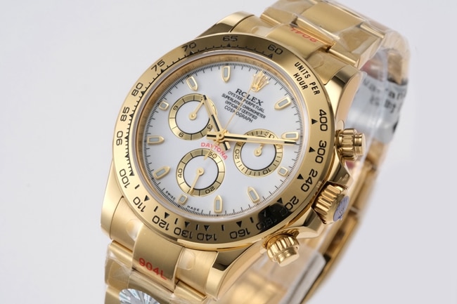 top-tier replicaRolex men's white dialsteel bracelet most popular Cosmograph Daytona mechanical watch front view