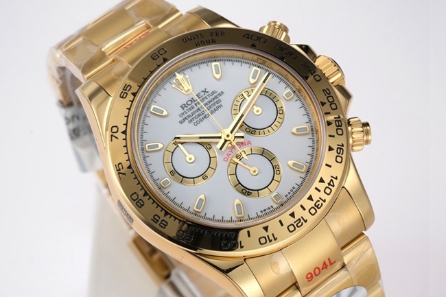 top-tier replicaRolex men's white dialsteel bracelet most popular Cosmograph Daytona mechanical watch front view