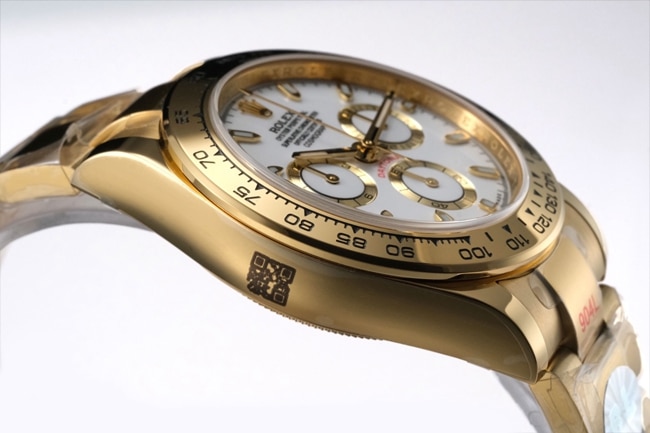 top-tier replicaRolex men's white dialsteel bracelet most popular Cosmograph Daytona mechanical watch side view