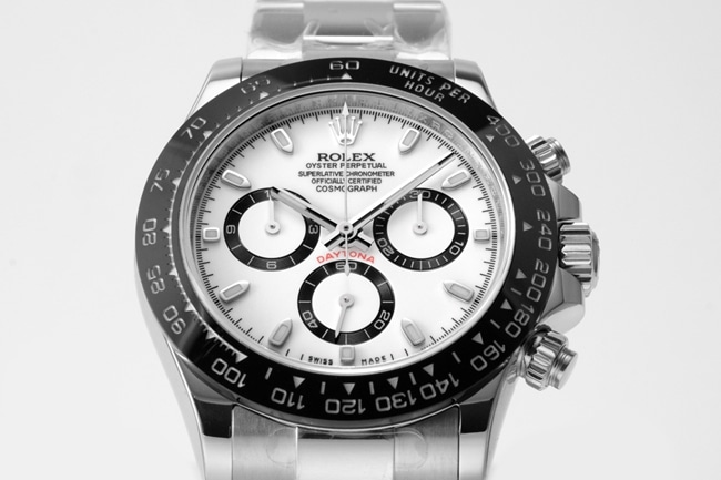 top-tier replicaRolex men's white dialsteel bracelet universe Daytona fully automatic movement watch front view
