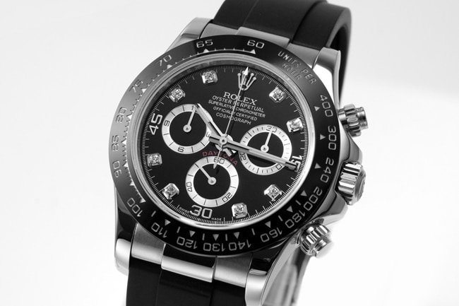 top-tier replicaRolex men's black dialrubber strap universe Daytona automatic movement watch front view