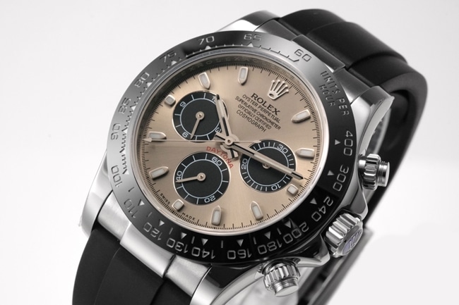 Top Rolex men's brown dial rubber strap hottest Cosmograph Daytona mechanical watch front view