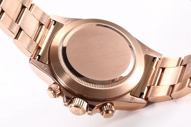 top-tier replicaRolex men's black dialrose gold with new Daytona rainbow automatic movement watch back cover picture