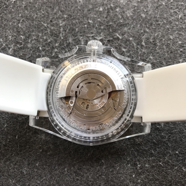 top-tier replicaRolex men's blue dialrubber strap2021 new crystal series mechanical watch movement picture