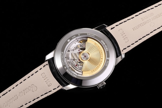 top-tier replicaVacheron Constantin men's white dial black belt heritage series fully automatic movementleather strap watch movement picture