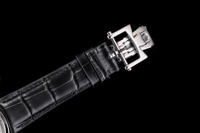 top-tier replicaVacheron Constantin men's white dial black belt heritage series fully automatic movementleather strap watch clasp picture