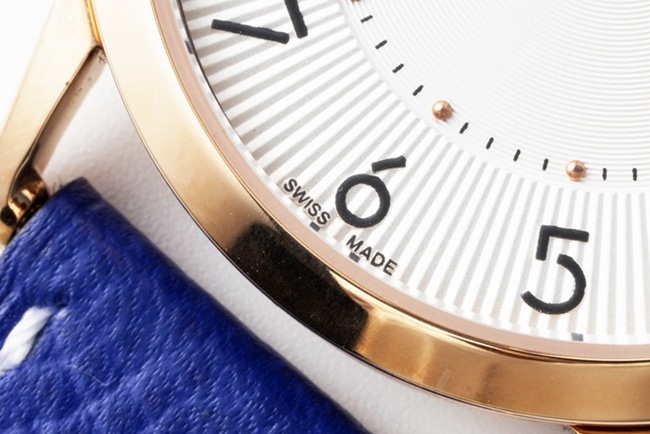 top-tier Hermès women's white dial blue belt quartzleather strap watch detail shots
